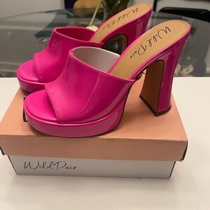 Wild Pair Fuchsia High Heel Mules